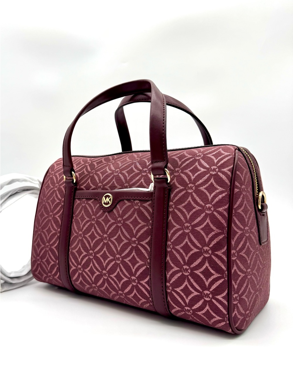 Michael Kors Medium Travel Duffle Satchel Bag Ox Blood Multi